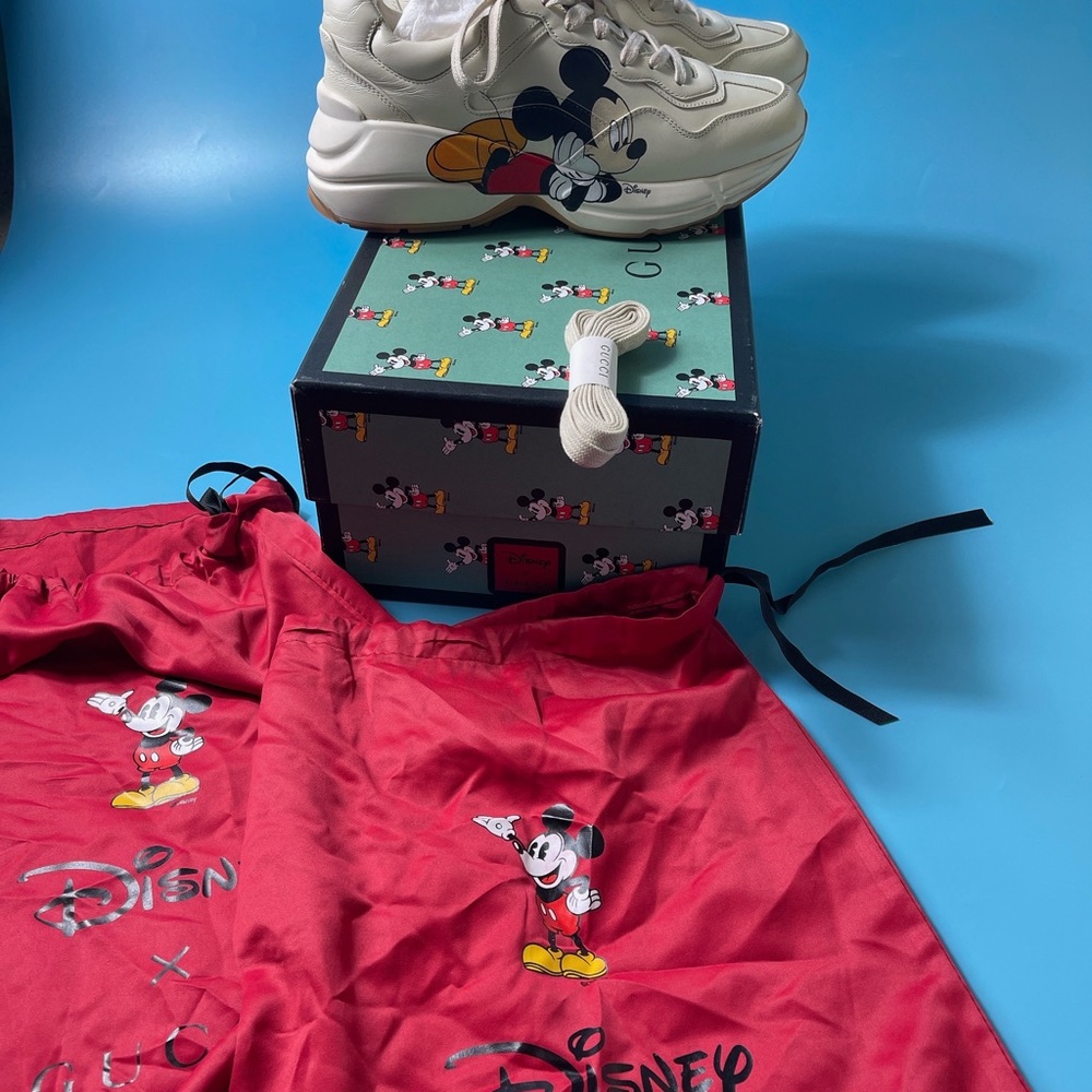 Gucci Rhytonx Disney leather trainers 38.5 IT